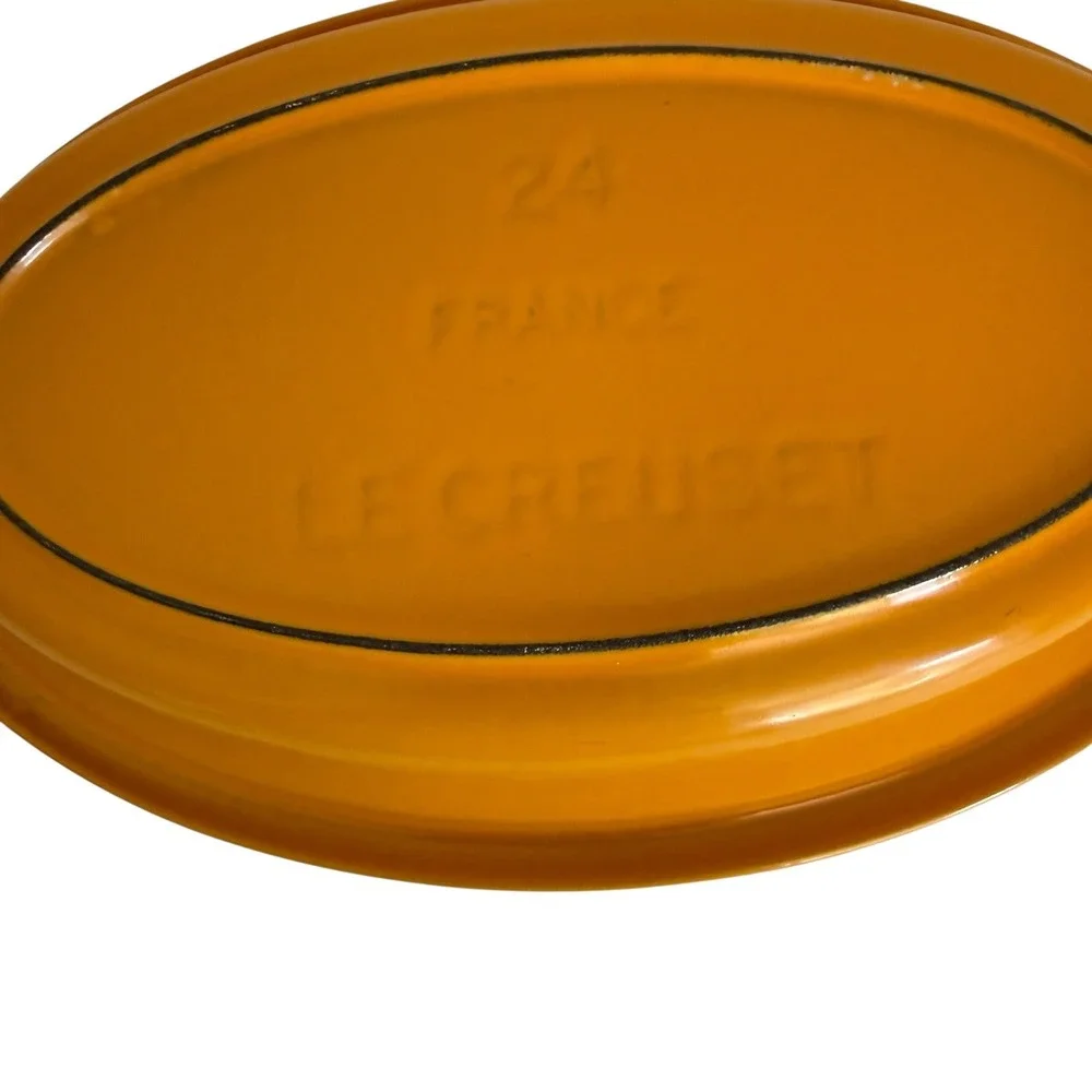 Vintage Le Creuset Au Gratin Baking Dish Enamel Cast Iron Orange Oval France #24